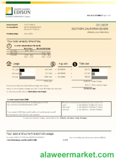 Southern California EDISON utility business bill, page 3, SCR